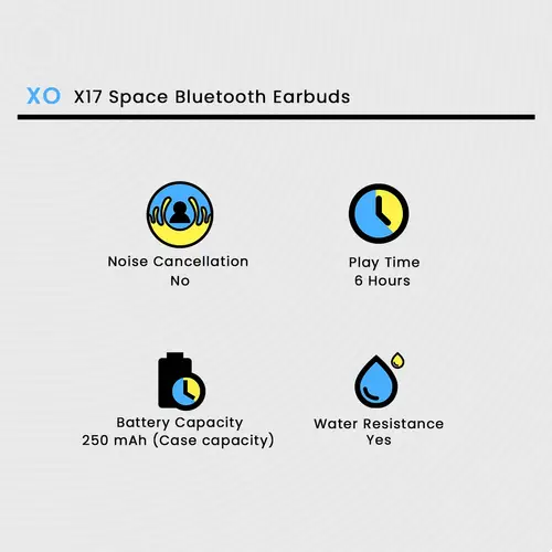 XO X17 Space Bluetooth Earbuds Black