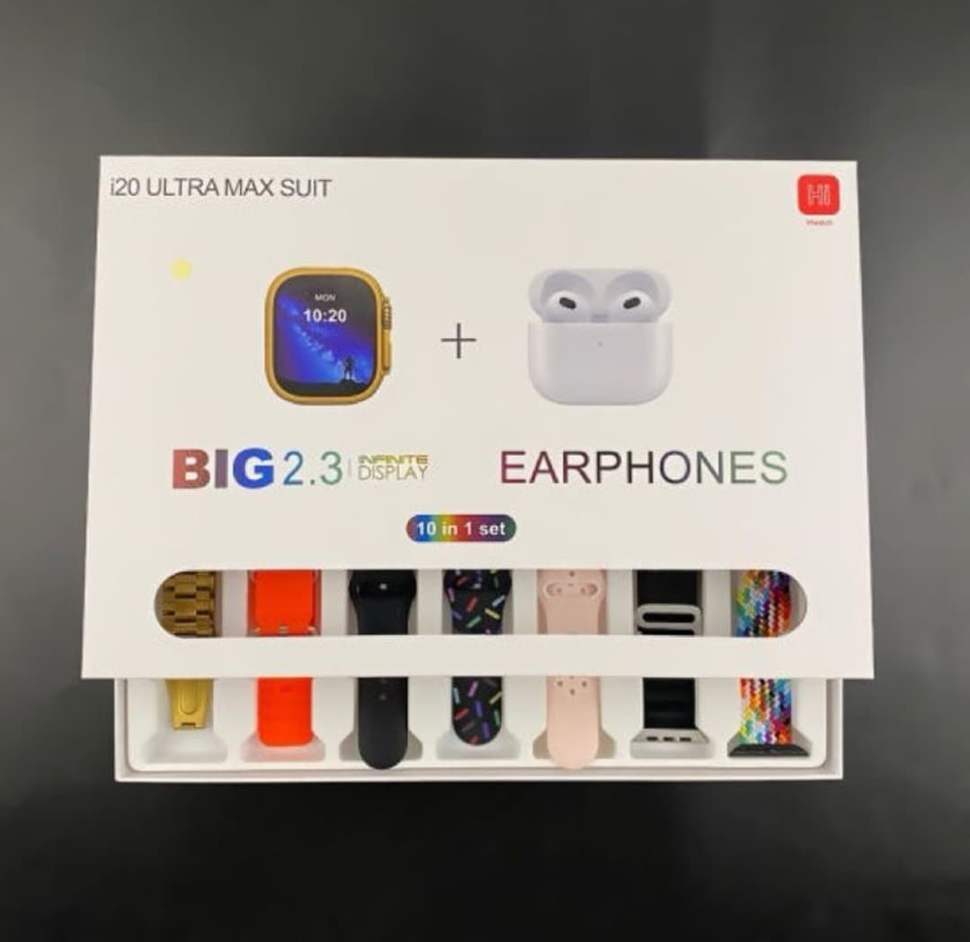 Hiwatch i20 Ultra Max Suit 10-in-1 Smartwatch & Earbuds Bundle