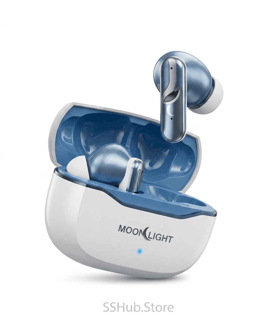 MOON LIGHT BT-2 ENC Wireless Earbuds White & Blue