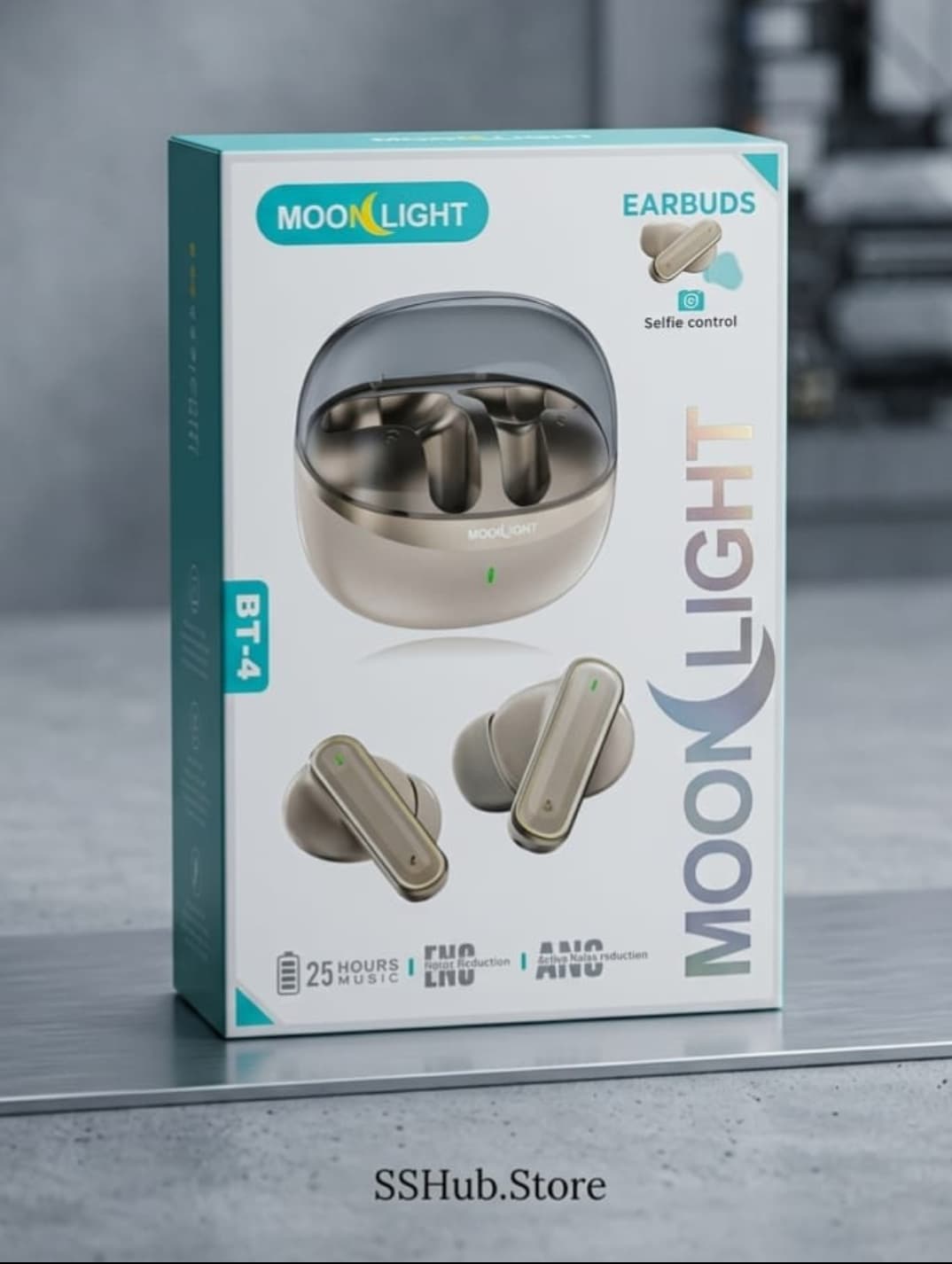 Moonlight BT-4 TWS Wireless Earbuds Gold - product photo 2 - SSHUB