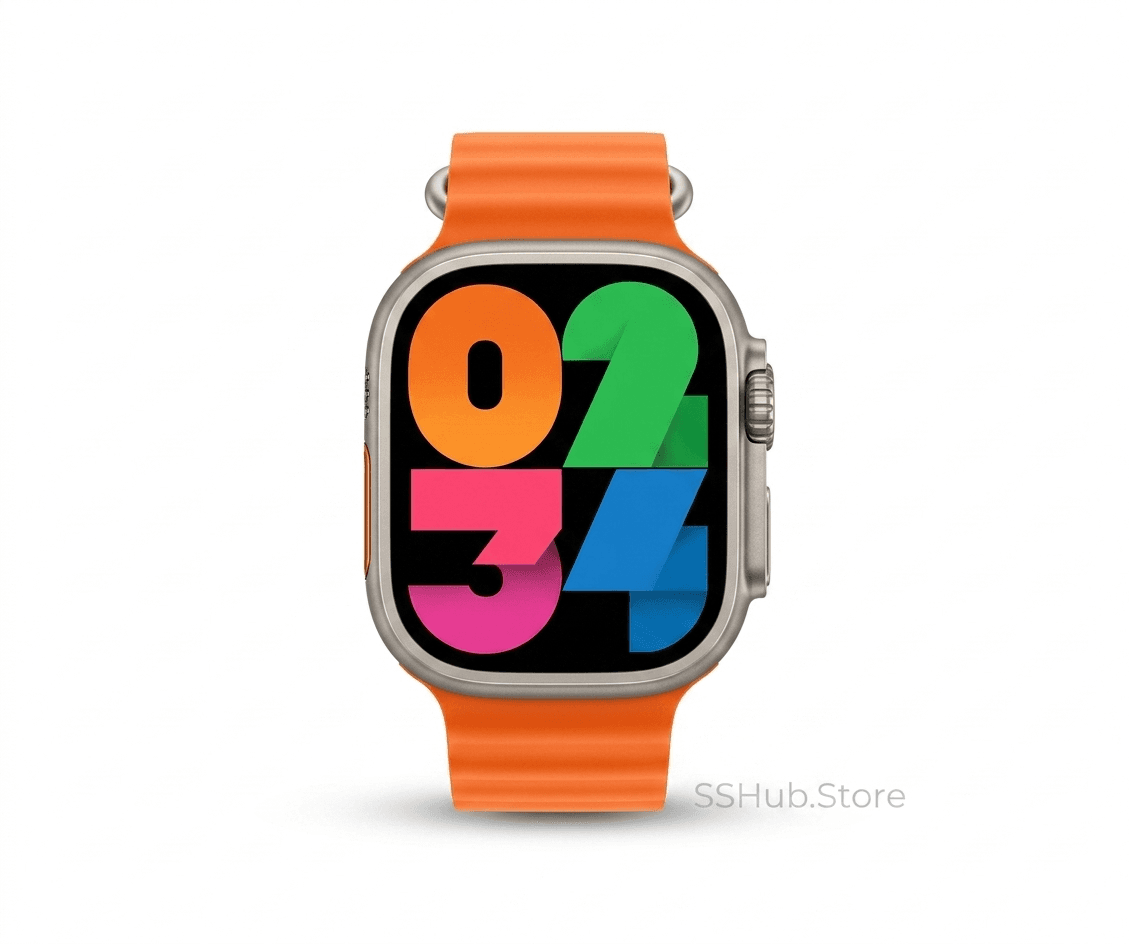 Crown AZ 200 Ultra 2 Smart Watch with 7+1 Straps, Orange