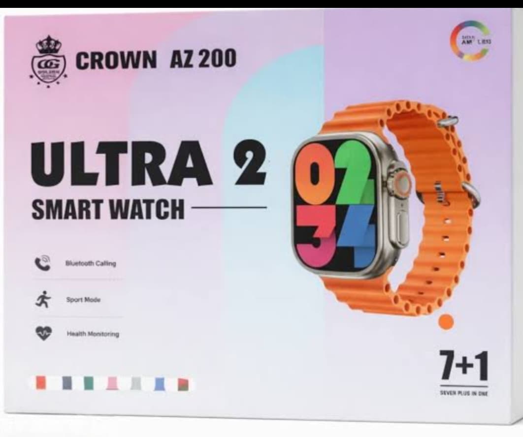 Crown AZ 200 Ultra 2 Smart Watch with 7+1 Straps, Orange - product photo 2 - SSHUB