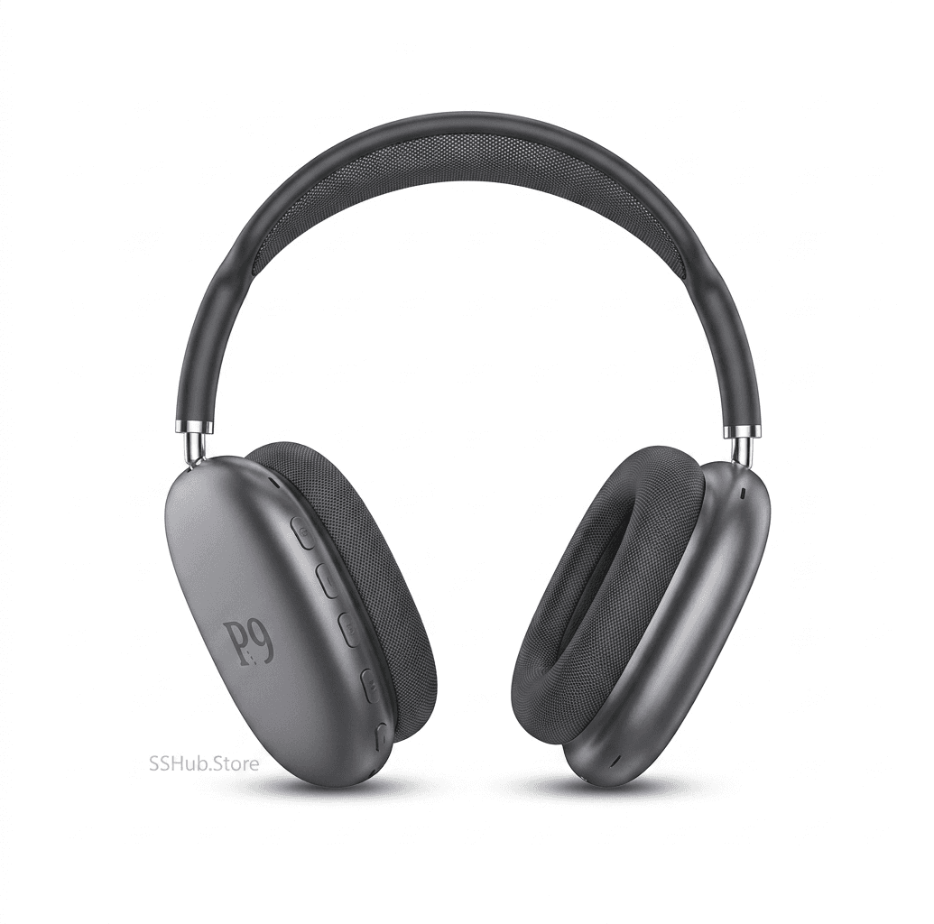 P9 Max Wireless Bluetooth Headphones Space Grey